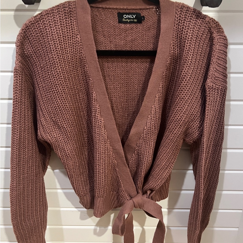 ONLY Women's Tie-Front Knit Cardigan - Rose